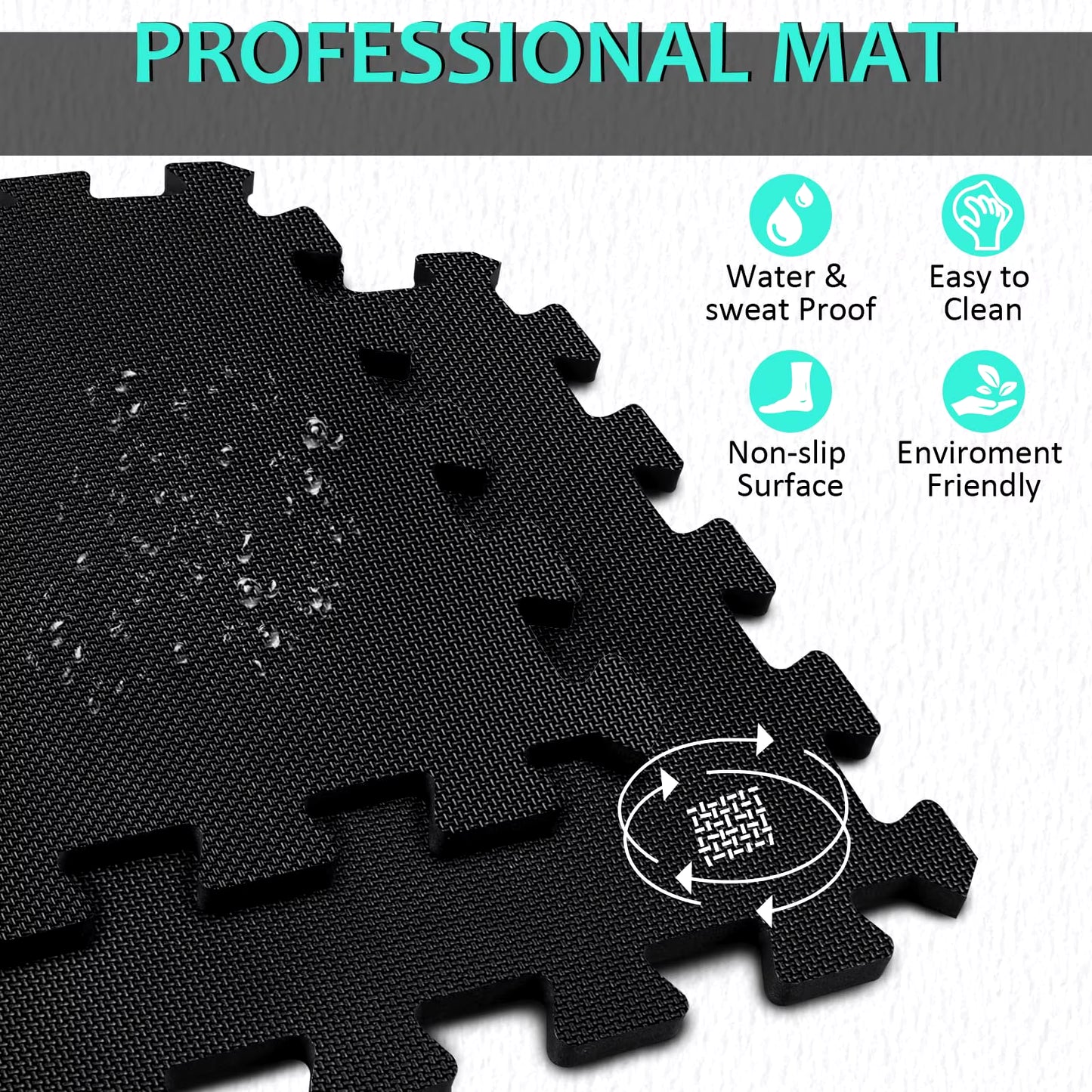 6/18Pcs Gym Flooring Set EVA Interlocking Foam Floor Tiles for Home Gym Play Workout Exercise Mats Fitness Puzzle Exercise Mat