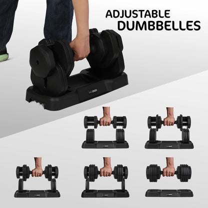 5-In-1 Adjustable Dumbbell Home Gym Workout Equipment, Single