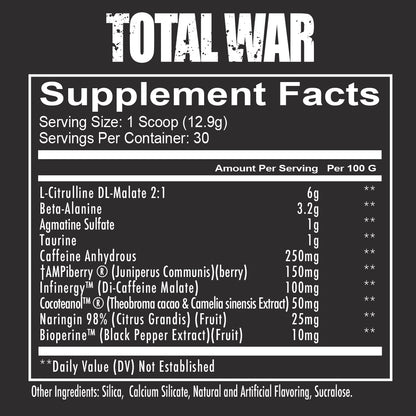 Total War Preworkout, Rainbow Candy, Powder, 30 Servings